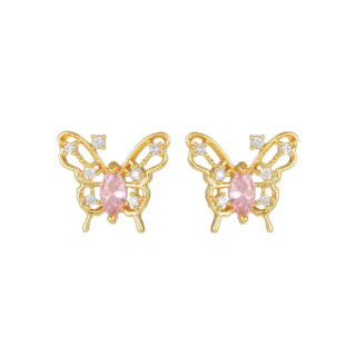 Diamant-Schmetterlingsstecker gold