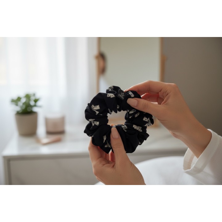 Midnight Bow Scrunchie
