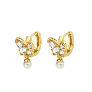 Perlen-Schmetterlings-Creolen gold