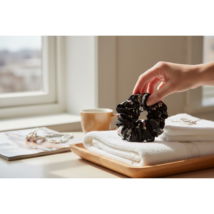 Dark Bloom Scrunchie