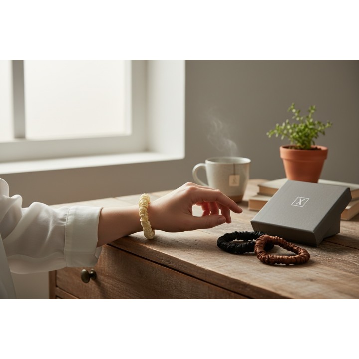 Mini Seiden Scrunchi - Cocoa Muse