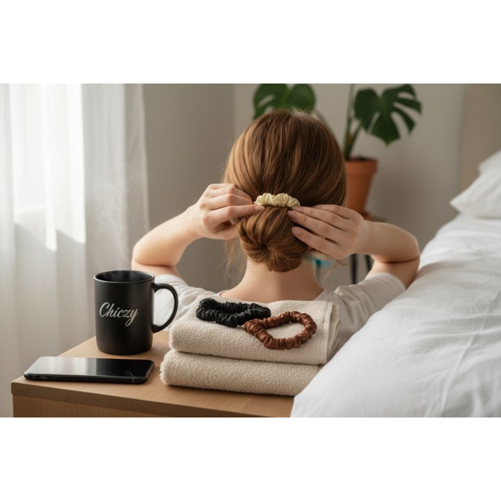 Mini Seiden Scrunchi - Cocoa Muse