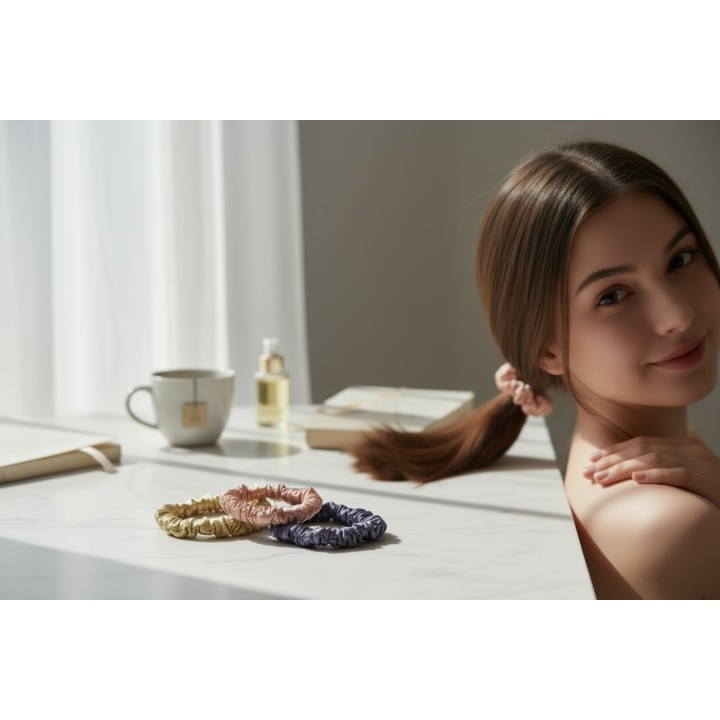 Mini Seiden Scrunchie - Pastel Glow