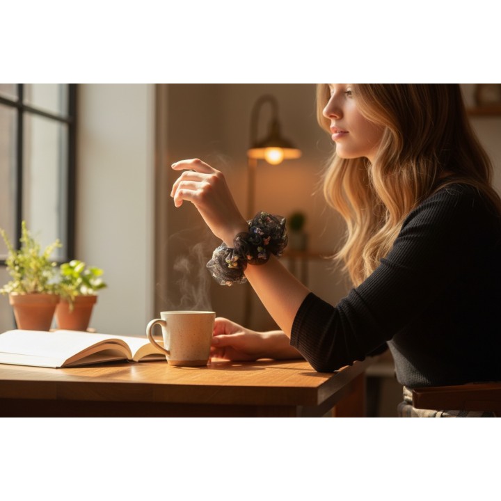 Midnight Bloom Scrunchie