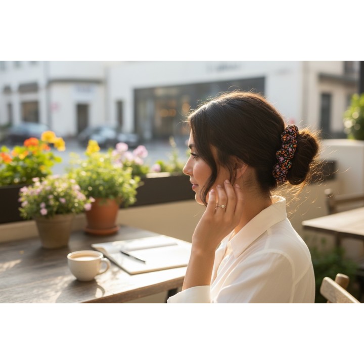 Wildflower Noir Scrunchie
